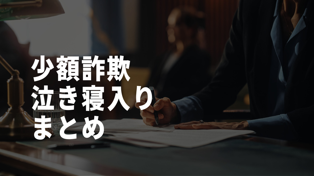 少額詐欺泣き寝入りまとめ